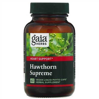 Gaia Herbs, Hawthorn Supreme, 60 растительных капсул с жидкостью