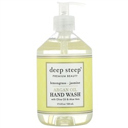 Deep Steep, мыло для рук с аргановым маслом, лемонграсс и жасмин, 520 мл (17,6 жидк. унции)