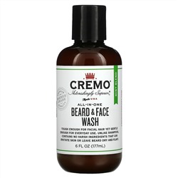 Cremo, All-In-One Beard & Face Wash, Mint Blend, 6 fl oz (177 ml)