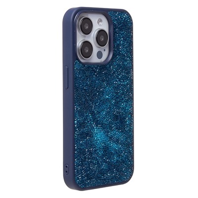 Чехол-накладка - PC071 POSH SHINE для "Apple iPhone 15 Pro" россыпь кристаллов (ice blue) (231611)