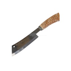 Нож узбекский Топорик мясной большой, гарда олово гравировка ШХ15 арт.39