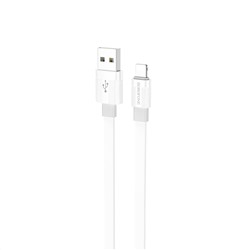 Кабель USB - Apple lightning Borofone BX89  100см 2,4A  (white/gray)