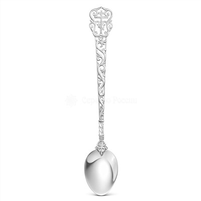 Ложка религиозная из серебра (серебрение) - 12,2 см 4-012-1