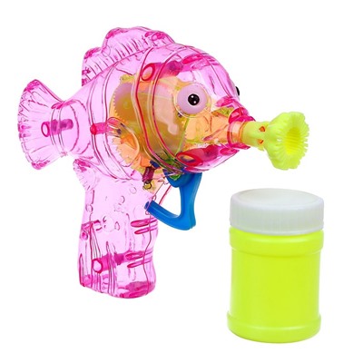 Генератор-пистолет мыльных пузырей «Рыбка-пистолет» со светом, 50 мл, цвета МИКС