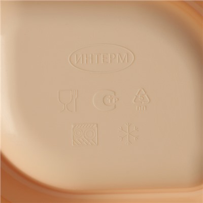 Блюдо для шашлыка с соусницей 30,3×21×2,5 см, цвет бежевый