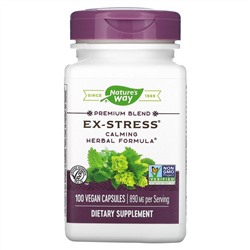 Nature's Way, Ex-Stress, успокаивающий растительный состав, 890 мг, 100 веганских капсул