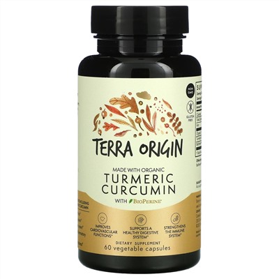 Terra Origin, Turmeric Curcumin With BioPerine, 60 Vegetable Capsules