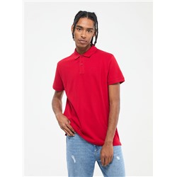 Однотонная футболка-поло красный