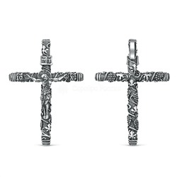 Крест православный из чернёного серебра Кр-1038ч
