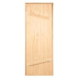 Дверной блок для бани, 180×70см, из сосны, на клиньях, массив