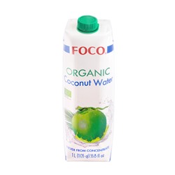 Кокосовая вода органическая, без сахара FOCO, 1 л