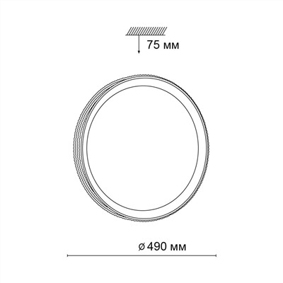 3054/EL PALE SN 034 Светильник пластик/белый/золотистый LED 72Вт 3000-6000К D490 IP43 пульт ДУ SHINY