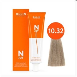 OLLIN "N-JOY" 10/32 – светлый блондин золотисто-фиолетовый, перманентная крем-краска для волос 100мл