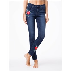 Джинсы CONTE Ультрамодные джинсы Skinny с вышивкой и эффектом сильной поношенности Fashion CON-53