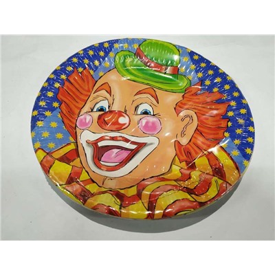 Набор тарелок бумажных "Клоун в шляпе" 195 мм (10 шт) пр-во Греция