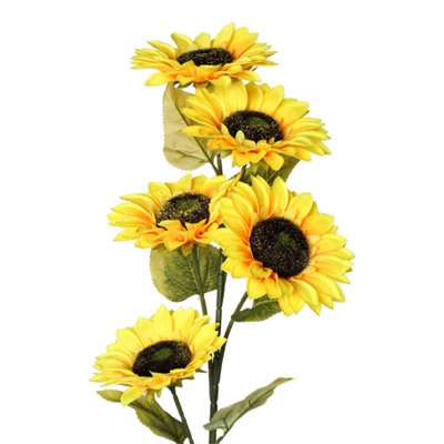 Цветок искусственный Подсолнух 5 цветков 96 см / CP-96 /уп 280/