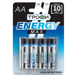 Батарейка AA Трофи LR6 ENERGY MAX  Alkaline (4-BL) (40/640)
