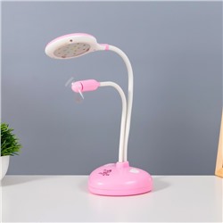 Настольная лампа "Сентра" LED, вентилятор 4Вт USB АКБ розовый 10х11,5х40,5 см RISALUX