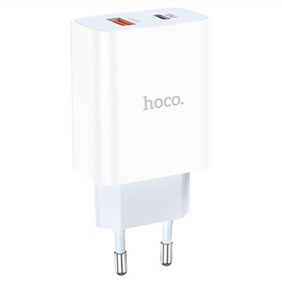 Адаптер Сетевой с кабелем Hoco C97A PD QC3.0 USB/Type-C 3A/18W (Type-C/Lightning) (white)