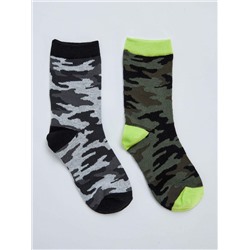 Набор из 2 пар носков камуфляжной расцветки Вар. светло-зеленый защитный