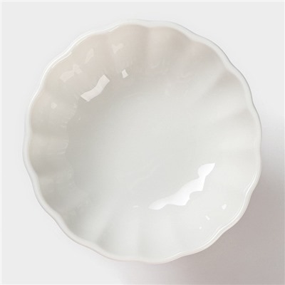 Креманка керамическая, 2 предмета: креманка d=10 см, вилка h=13 см, цвет белый