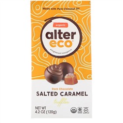 Alter Eco, Органические соленые трюфели с карамелью, темный шоколад, 4,2 унции (120 г)
