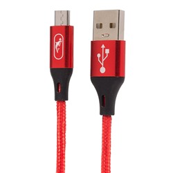 Кабель USB - micro USB SKYDOLPHIN S55V (повр. уп.)  100см 2,4A  (red)