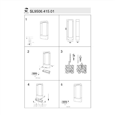 SL9506.415.01 Светильник уличный наземный ST-Luce Черный LED 1*7W 4000K