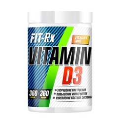 Витамин D3, капсулы FIT-Rx, 360 шт