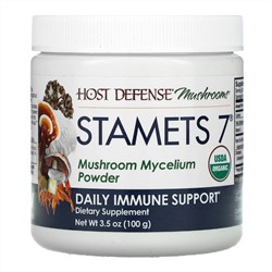 Fungi Perfecti, Stamets 7, порошок из грибного мицелия, добавка для ежедневного укрепления иммунитета, 100 г (3,5 унции)