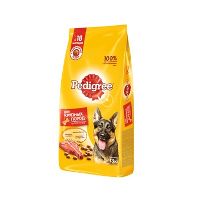 Сухой корм Pedigree для собак крупных пород, говядина, 13 кг