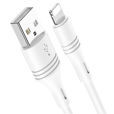 Кабель USB - Apple lightning Borofone BX43 CoolJoy (повр. уп)  100см 2,4A  (white)