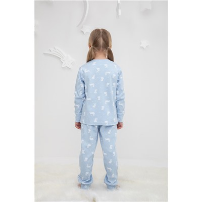 Пижама для девочки Crockid К 1552 зайки на небесно-голубом