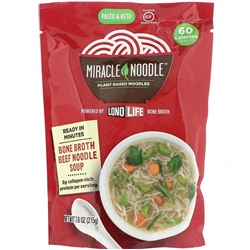 Miracle Noodle, Суп с лапшой на костном бульоне, говяжий, 215 г (7,6 унции)