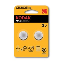 Элемент литиевый Kodak CR2025 (2-BL) (30/240)