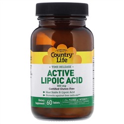 Country Life, Active Lipoic Acid, Time Release, 300 mg, 60 Tablets