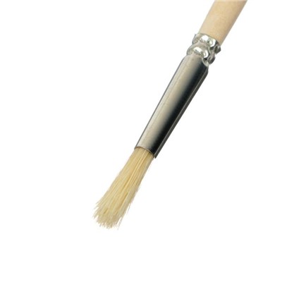Кисть для рисования, Щетина круглая № 4 (диаметр обоймы 4 мм; длина волоса 18 мм), деревянная ручка, Calligrata