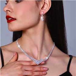 Комплект ожерелье и серьги с цирконом, 54165,арт. 017.038
