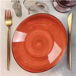Блюдо керамическое сервировочное «Сапфир», 22×19,5×3,5 см, цвет оранжевый