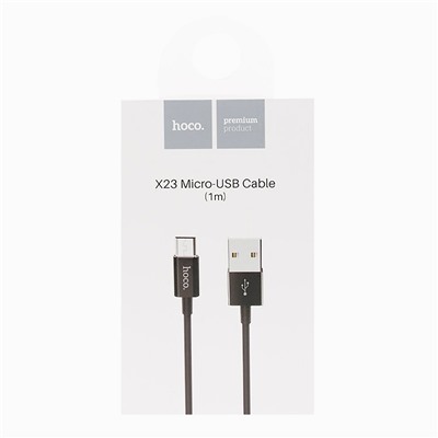 Кабель USB - micro USB Hoco X23 Skilled  100см 2,1A  (black)