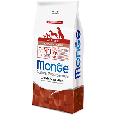 Monge Dog Speciality Puppy&Junior корм для щенков всех пород с ягненком и рисом 12 кг