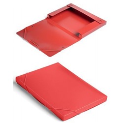Папка-короб на резинке А4 -BA25/05RED пластиковый 0,5мм красный, корешок 25мм (816203) Бюрократ