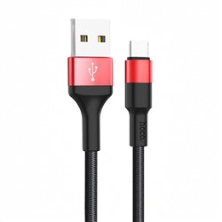 Кабель USB - Type-C Hoco X26 Xpress  100см 2A  (black/red)