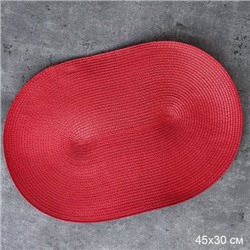 Салфетка для стола овальная / red /уп 6/300/  30х45 см  красная А