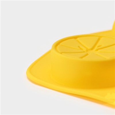 Форма для выпечки Доляна «Цитрус», силикон, 19×11×1,5 см, 6 ячеек (d=4 см), цвет жёлтый