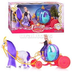 Карета "Фантазия" с лошадкой и куклой, в коробке
