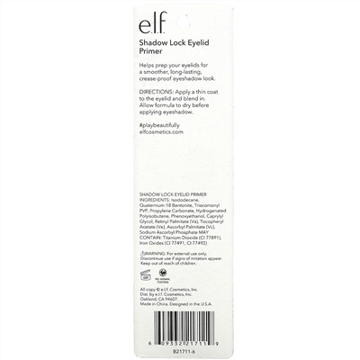 E.L.F., Shadow Lock Eyelid Primer, Sheer, 0.11 fl oz (3.1 ml)