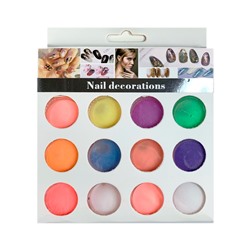 Nail Decorations, цветная акриловая пудра, набор 12 шт.