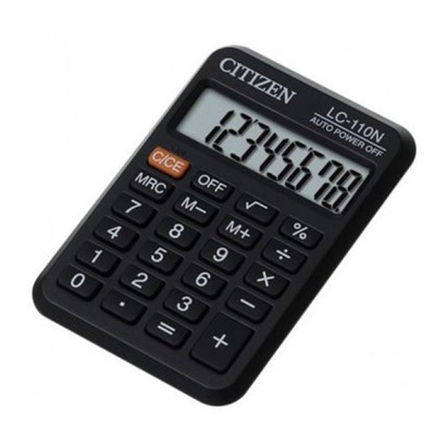 Калькулятор CITIZEN 8 разрядов 58х88х11мм, черный LC-110NR CITIZEN