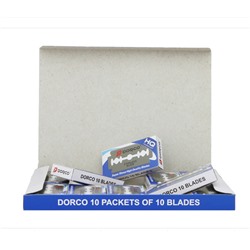 Лезвия для бритья классические двусторонние DORCO ST-300 Platinum 10шт (10X10шт. =100 лезвий) в коробке, ST-300 10P